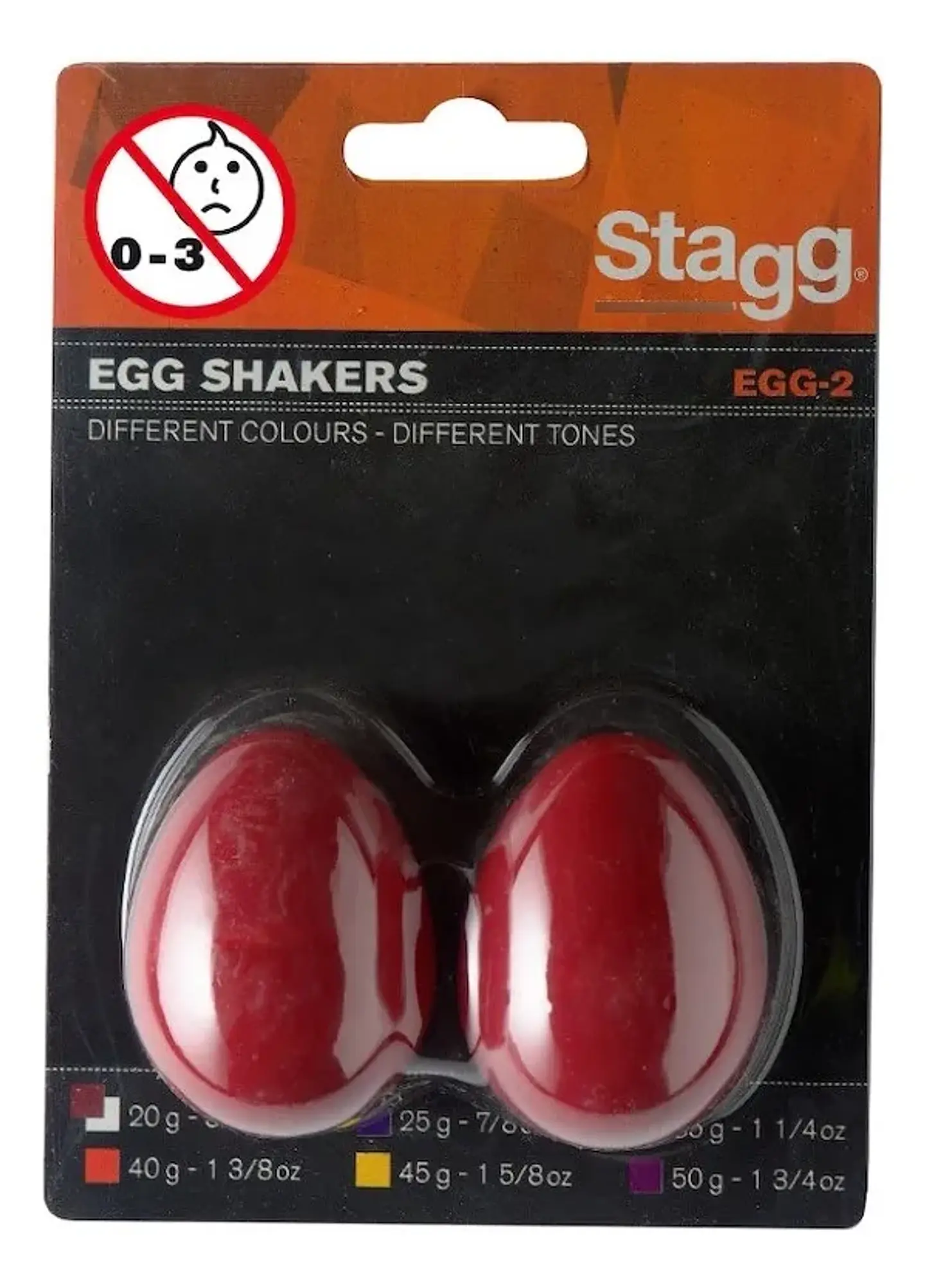 Par de huevos rítmicos Stagg color rojo 1