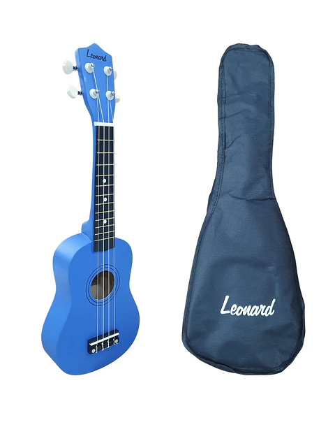 Ukelele soprano con Funda Leonard Azul