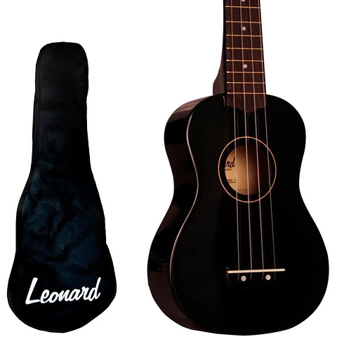 Ukelele soprano con Funda Leonard Negro