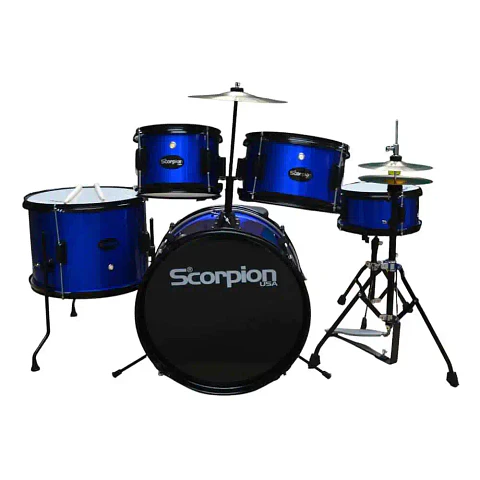 Batería Junior 5 piezas + platillos + sillín + baquetas SCB-5A BLUE SCORPION