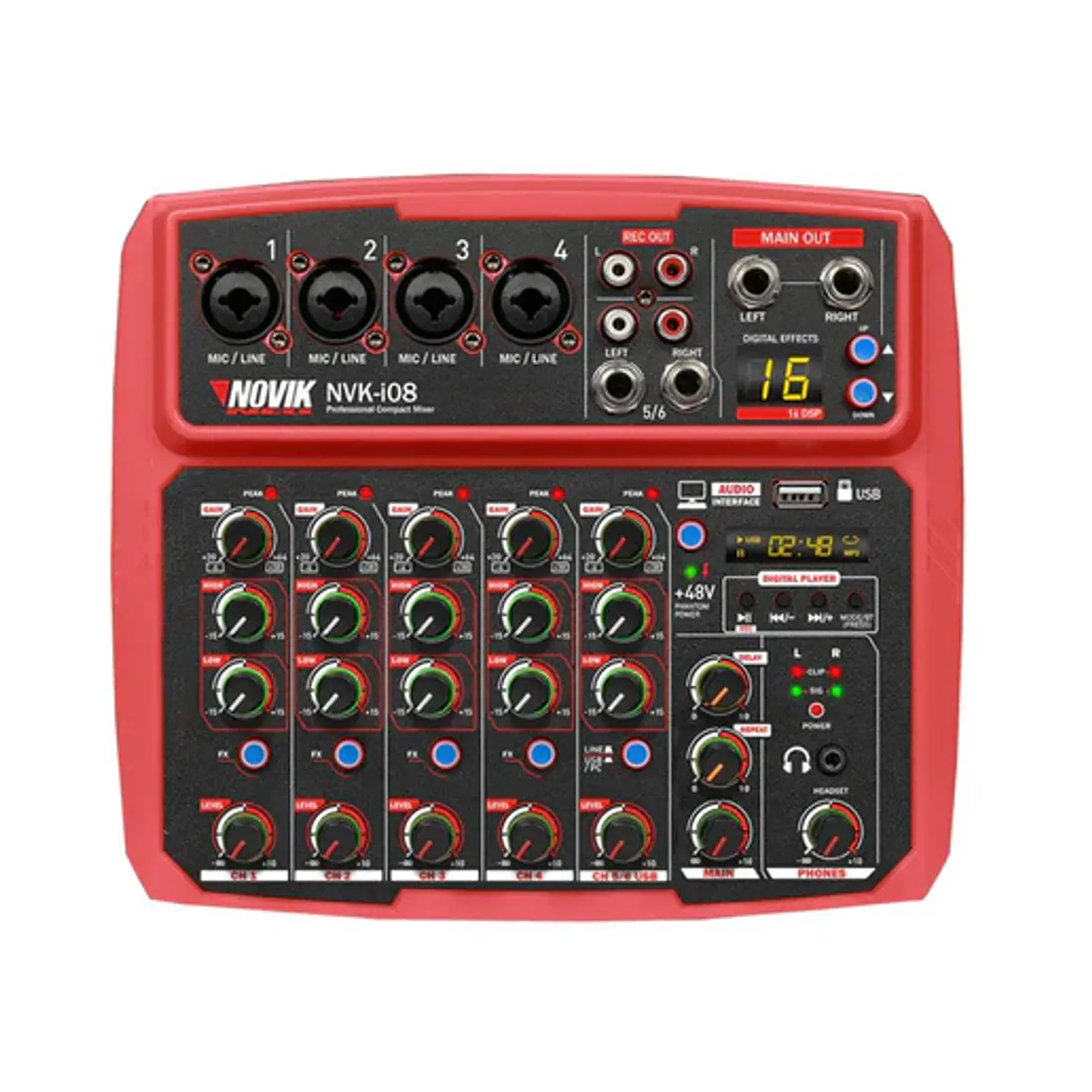 Mezcladora Novik i08 8 canales/Efectos/USB/Red 1