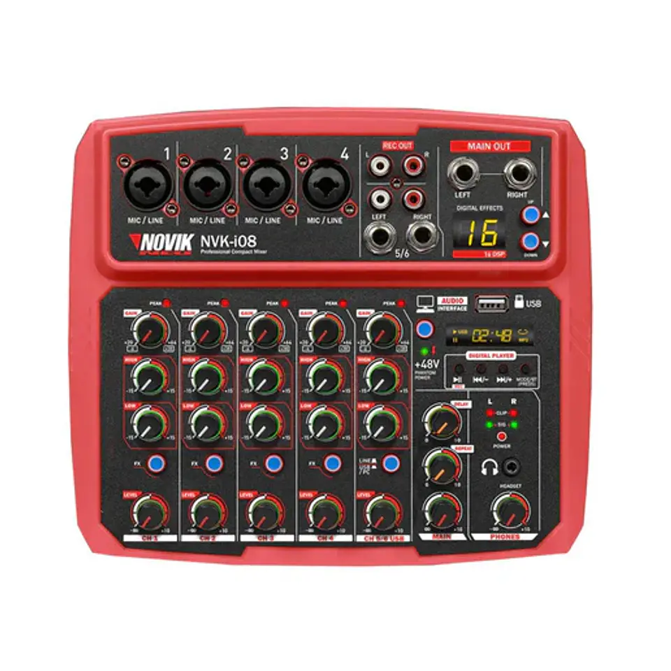 Mezcladora Novik i08 8 canales/Efectos/USB/Red 1