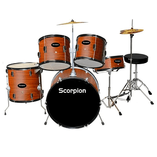 Bateria acustica de 5 piezas Scorpion Natural