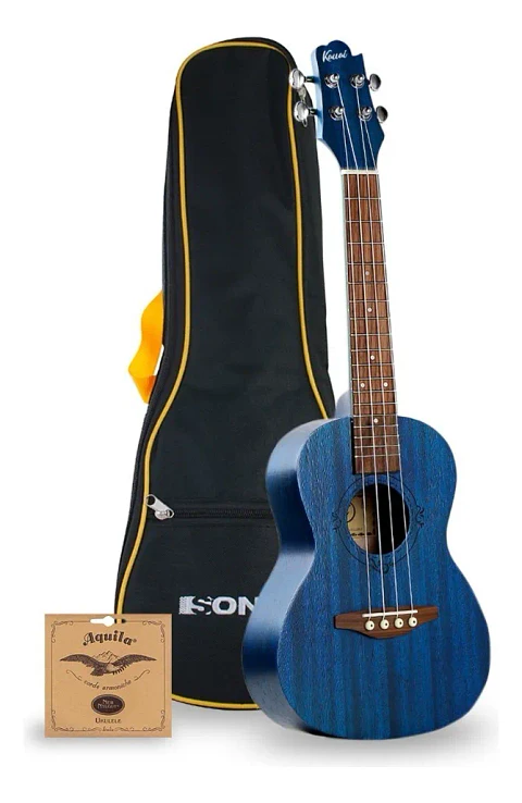 Ukelele Soprano Sonun 21 Azul con Funda Cuerdas Aquila 