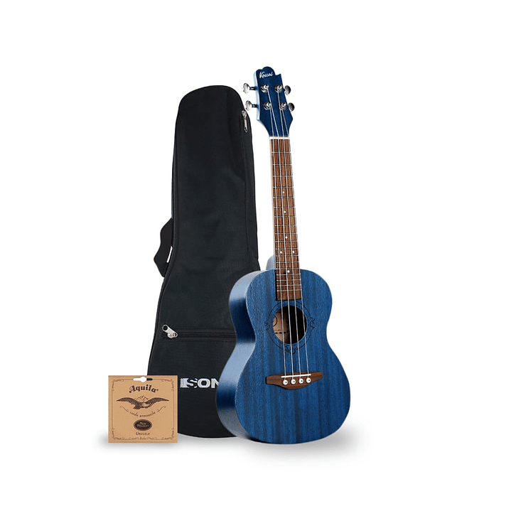 Ukelele Concierto Sonun 24 Azul con Funda cuerdas Aquila 1