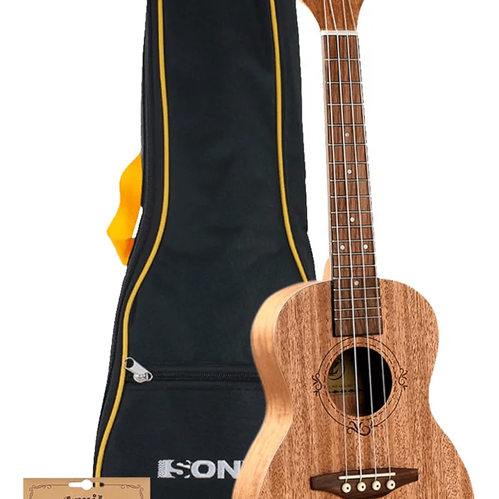 Ukelele Concierto Sonun 24 Azul con Funda Cuerdas Aquila 1