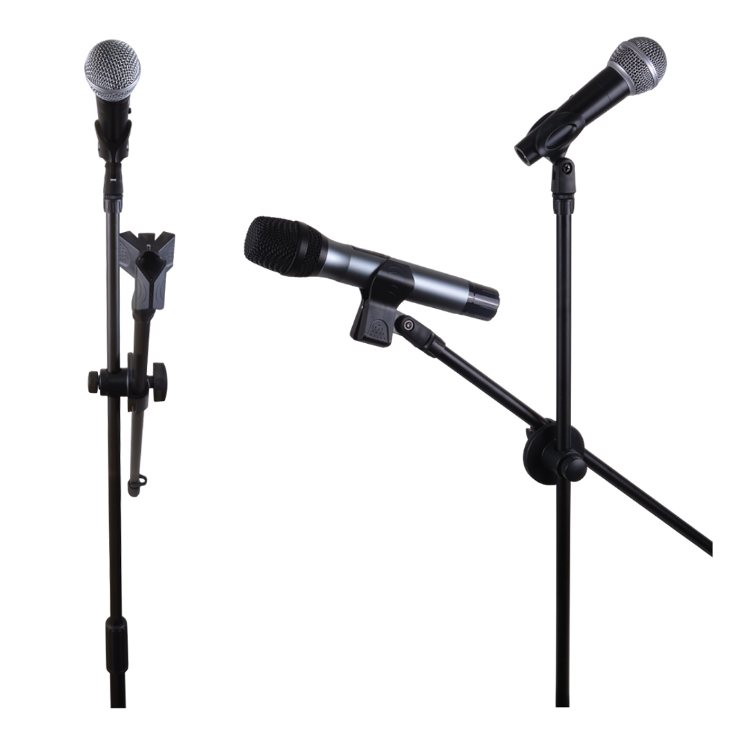 Atril o Pedestal de Microfono con 2 Boom + 2 Porta Microfono RMX 1