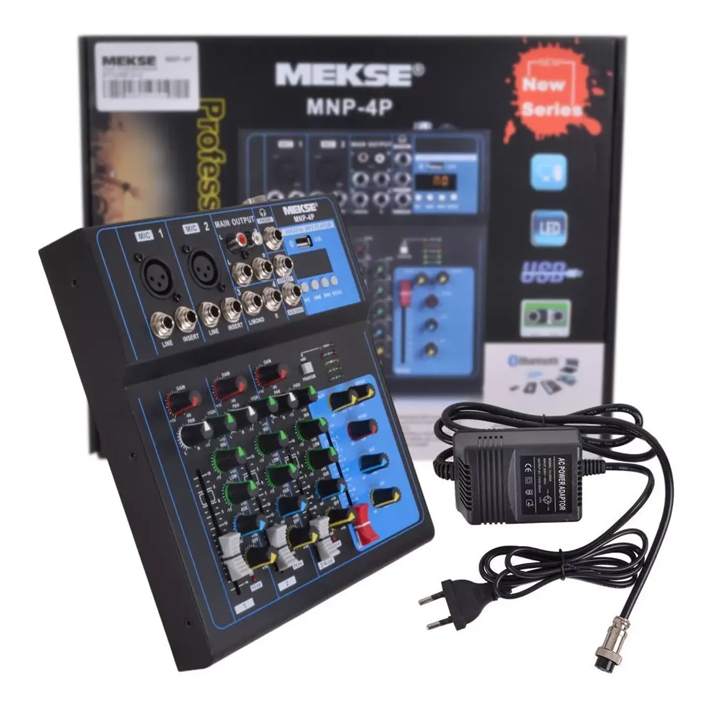 Mezcladora Pasiva 4 canales BT/USB Mekse 1