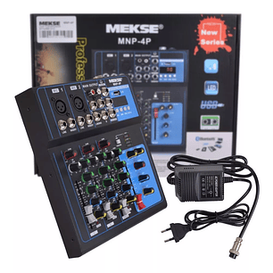 Mezcladora Pasiva 4 canales BT/USB Mekse