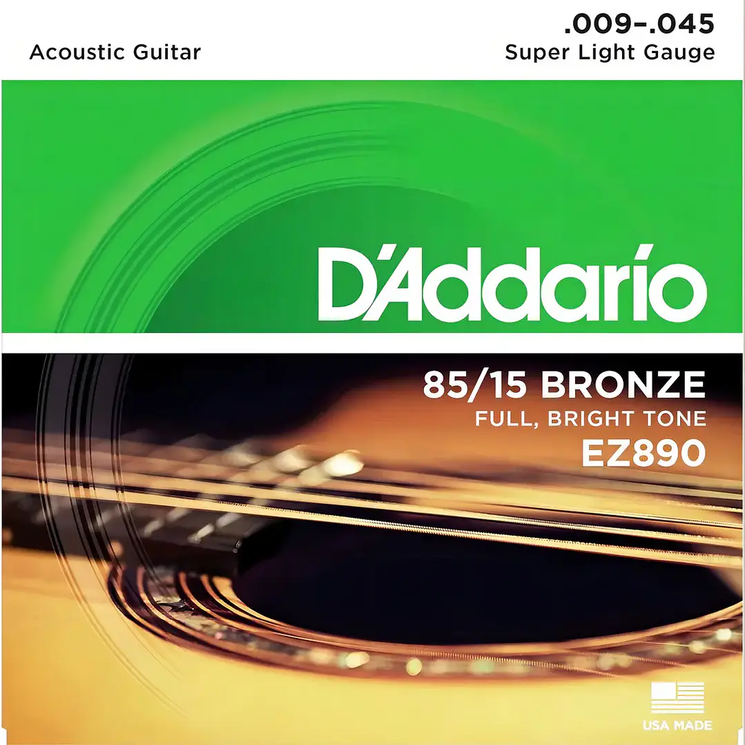 Cuerdas guitarra acústica EZ-890 Daddario 9-45 Bronze 85/15 1