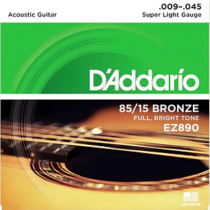 Cuerdas guitarra acústica EZ-890 Daddario 9-45 Bronze 85/15