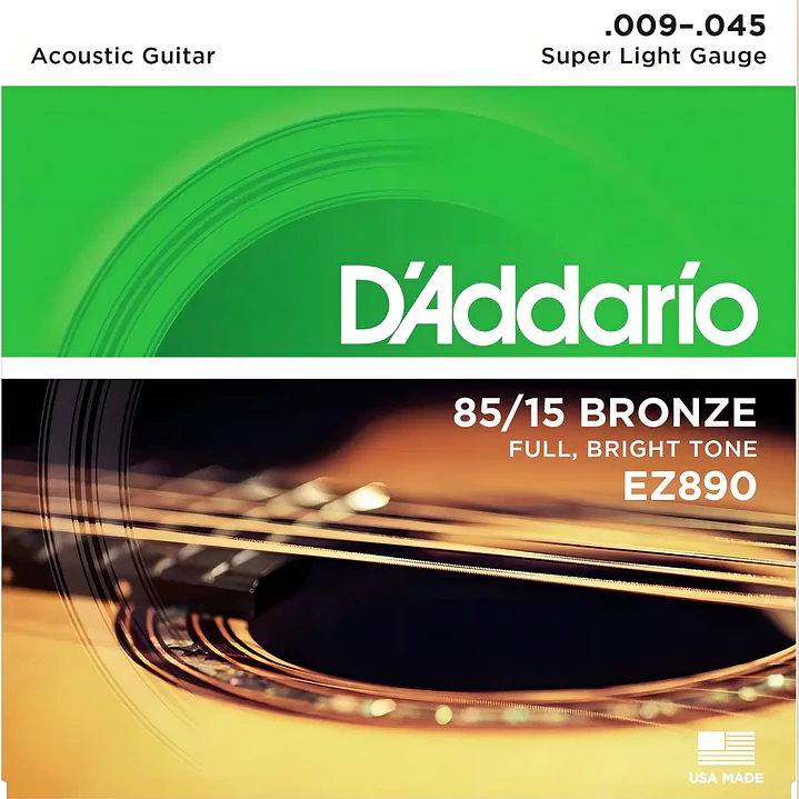 Cuerdas guitarra acústica EZ-890 Daddario 9-45 Bronze 85/15 1