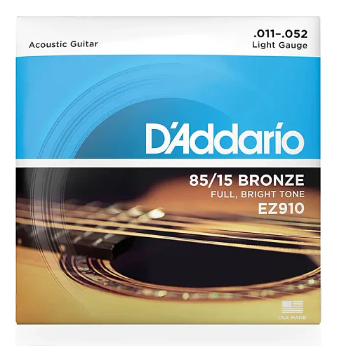 Cuerdas guitarra acústica EZ 910 Daddario 11-52 Bronze 85/15