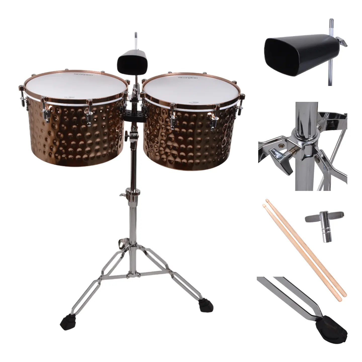 Timbaletas HQ 15+14 con cencerro GOLDEN MART DR-2GL SCORPION 1