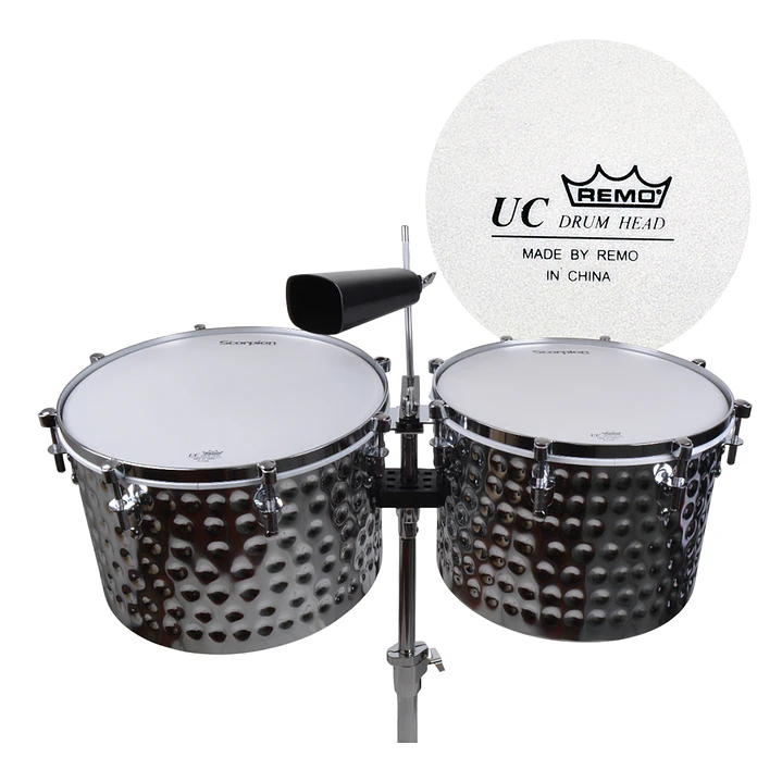 Timbaletas HQ 15+14 con cencerro SILVER MART DR-2SL SCORPION 1