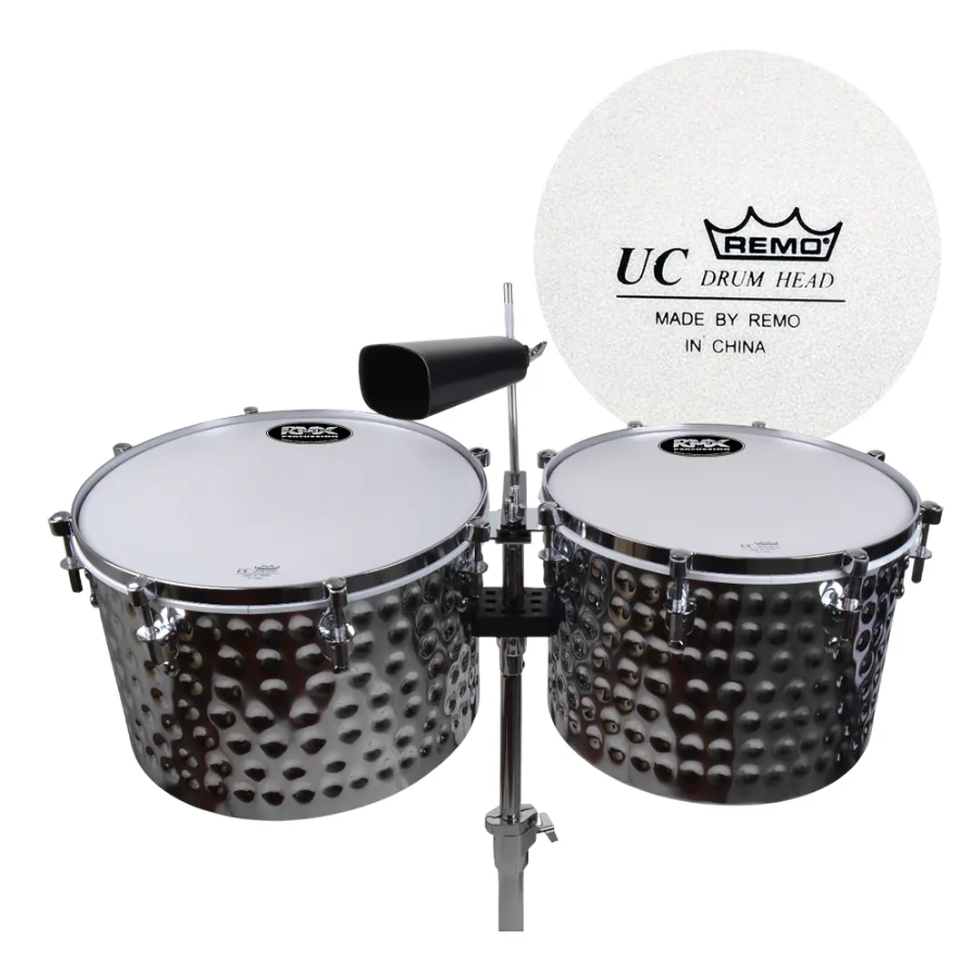 Timbaletas HQ 15+14 con cencerro SILVER MART TIM-1415SV RMX 1