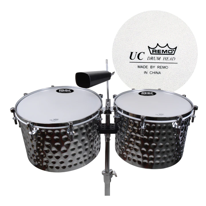 Timbaletas HQ 15+14 con cencerro SILVER MART TIM-1415SV RMX 1