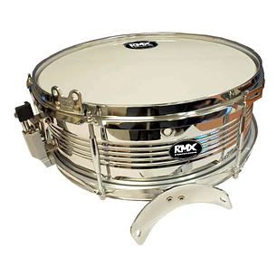 Caja de banda redoblante RMX 14x5 con piernera, correa, baquetas y llave de afinación