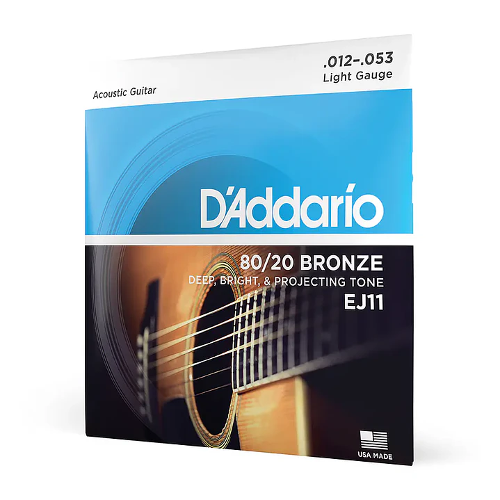 Cuerdas de guitarra acústica Bronze Daddario EJ11 12-53 Light Gauge 80/20 Bronze 1