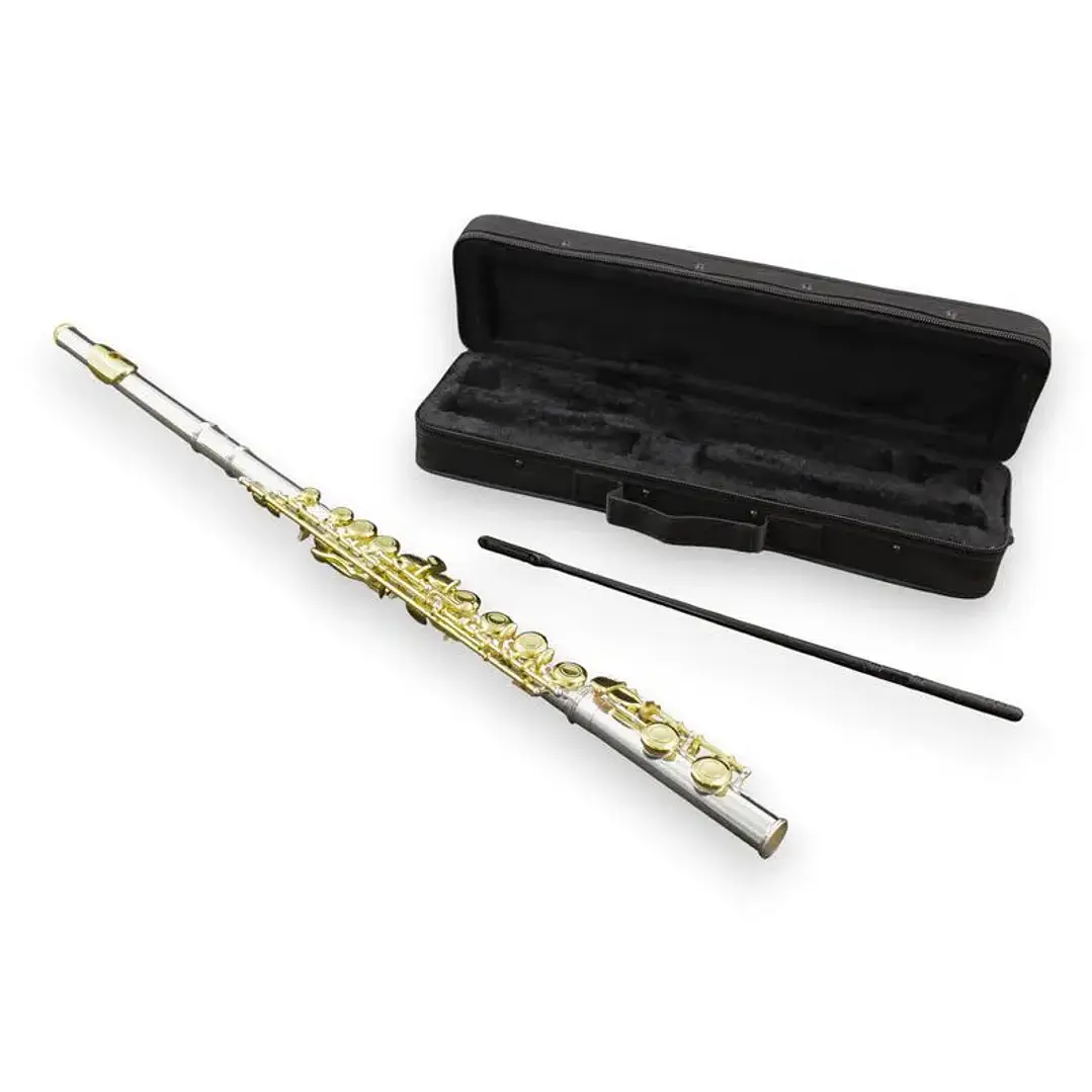 Flauta Traversa Baldassare 6456SGE mecanismo en E (Mi) - Silver-Gold 1