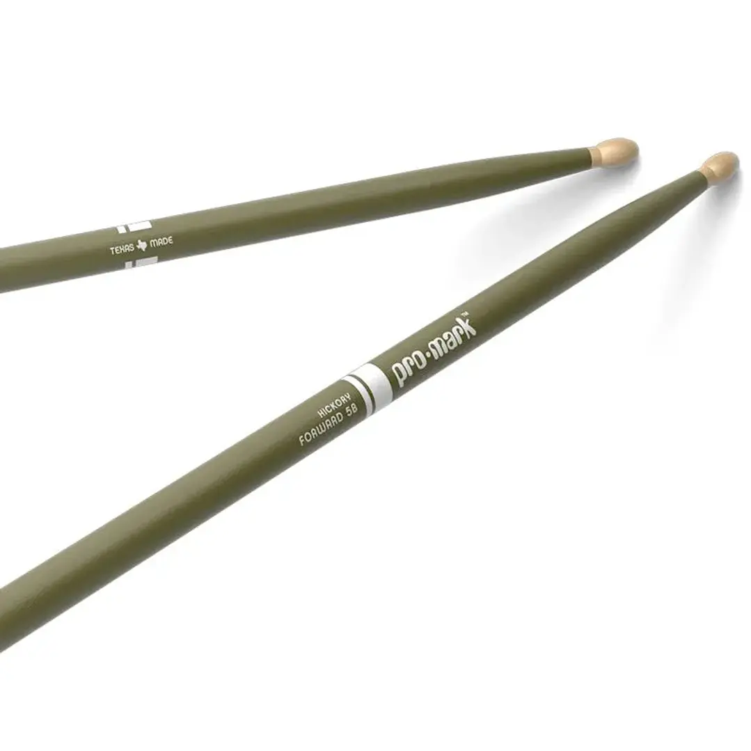 Baquetas Punta Madera Promark 5B Painted Hickory TX5BW - Army Green 1