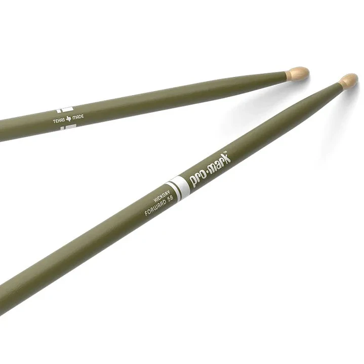 Baquetas Punta Madera Promark 5B Painted Hickory TX5BW - Army Green 1