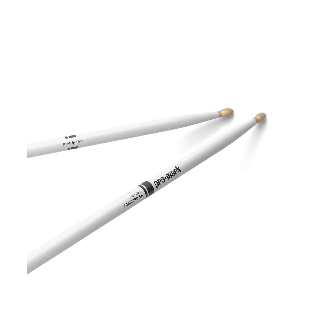Baquetas Punta Madera Promark 5B Painted Hickory TX5BW - Promark White 1