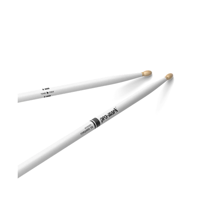 Baquetas Punta Madera Promark 5B Painted Hickory TX5BW - Promark White 1