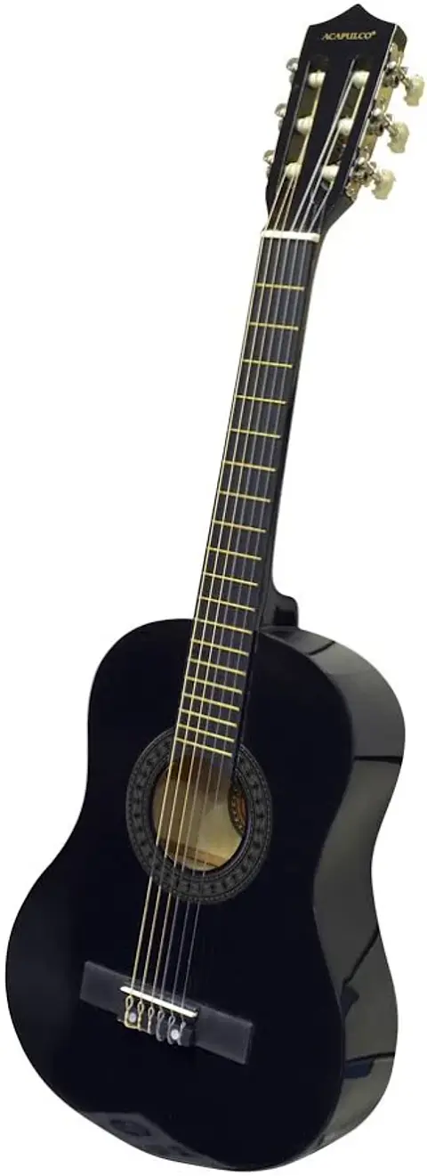 Guitarra Clásica Nylon 39" Acapulco Negra con funda