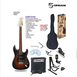 Pack Guitarra Eléctrica Sunburst Cipriani Pollux 