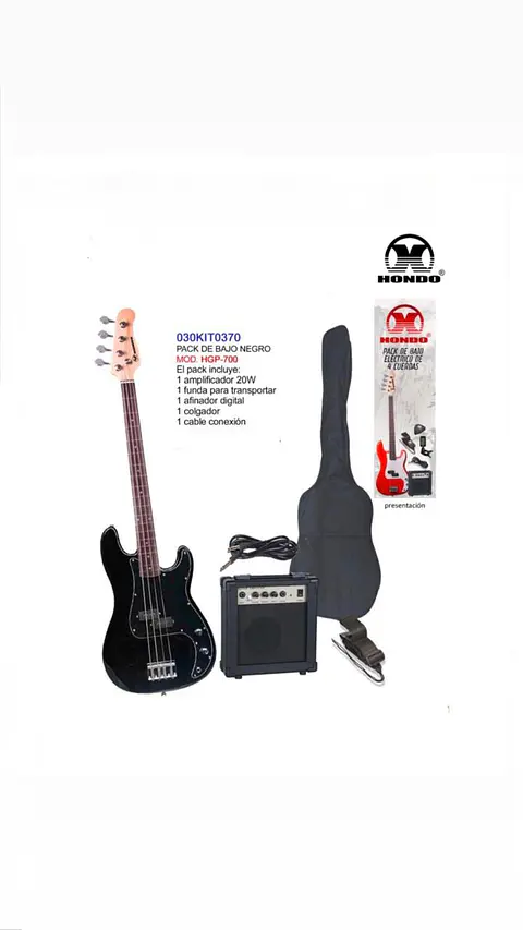 Pack de Bajo Eléctrico color negro HGP-700 Scorpion