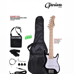 Pack Guitarra Eléctrica Infantil Cipriani con Amplificador 2W