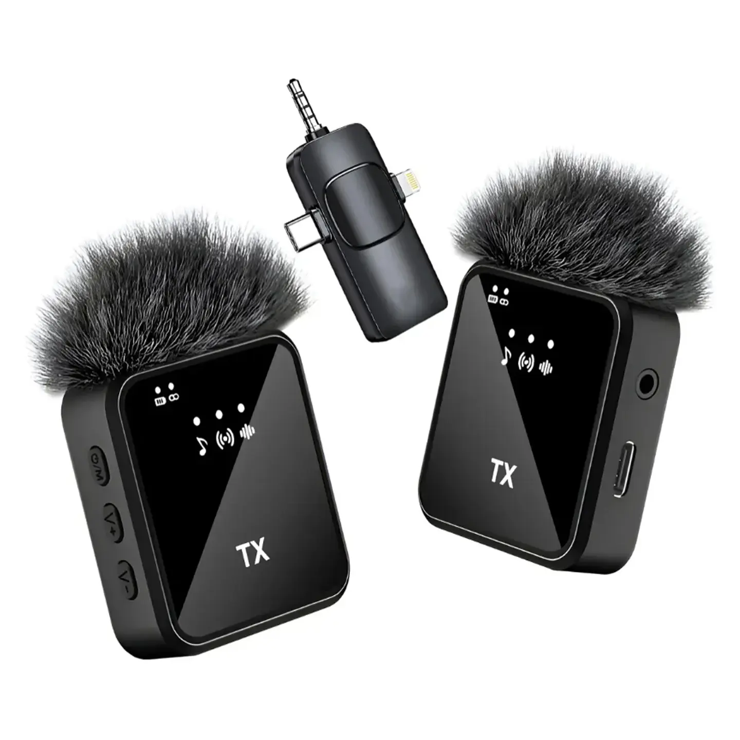 Pack 2 Microfonos Inalambrico 3 En 1 Para iPhone Android Pc 1