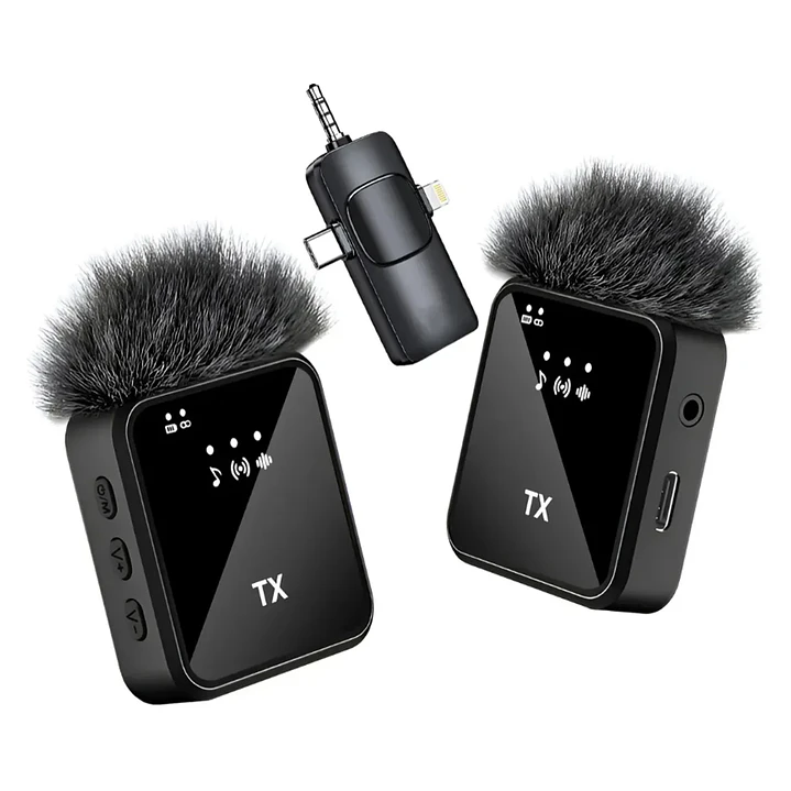 Pack 2 Microfonos Inalambrico 3 En 1 Para iPhone Android Pc 1