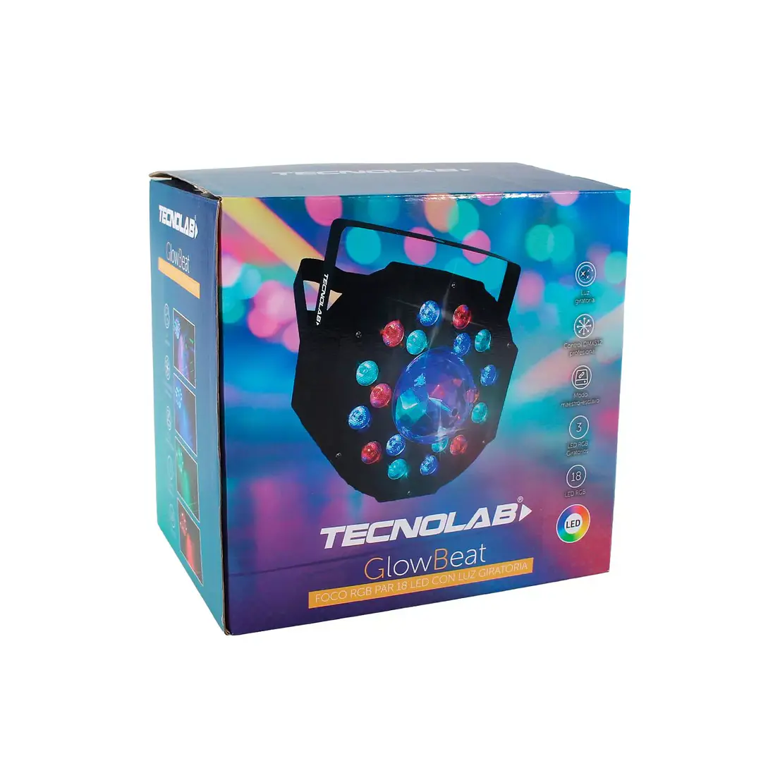 Foco LED RGB PAR 18 GlowBeat DMX512 TL773 Tecnolab 1