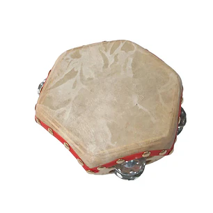 Pandero hexagonal cuequero 20 chapas PAN-HEX