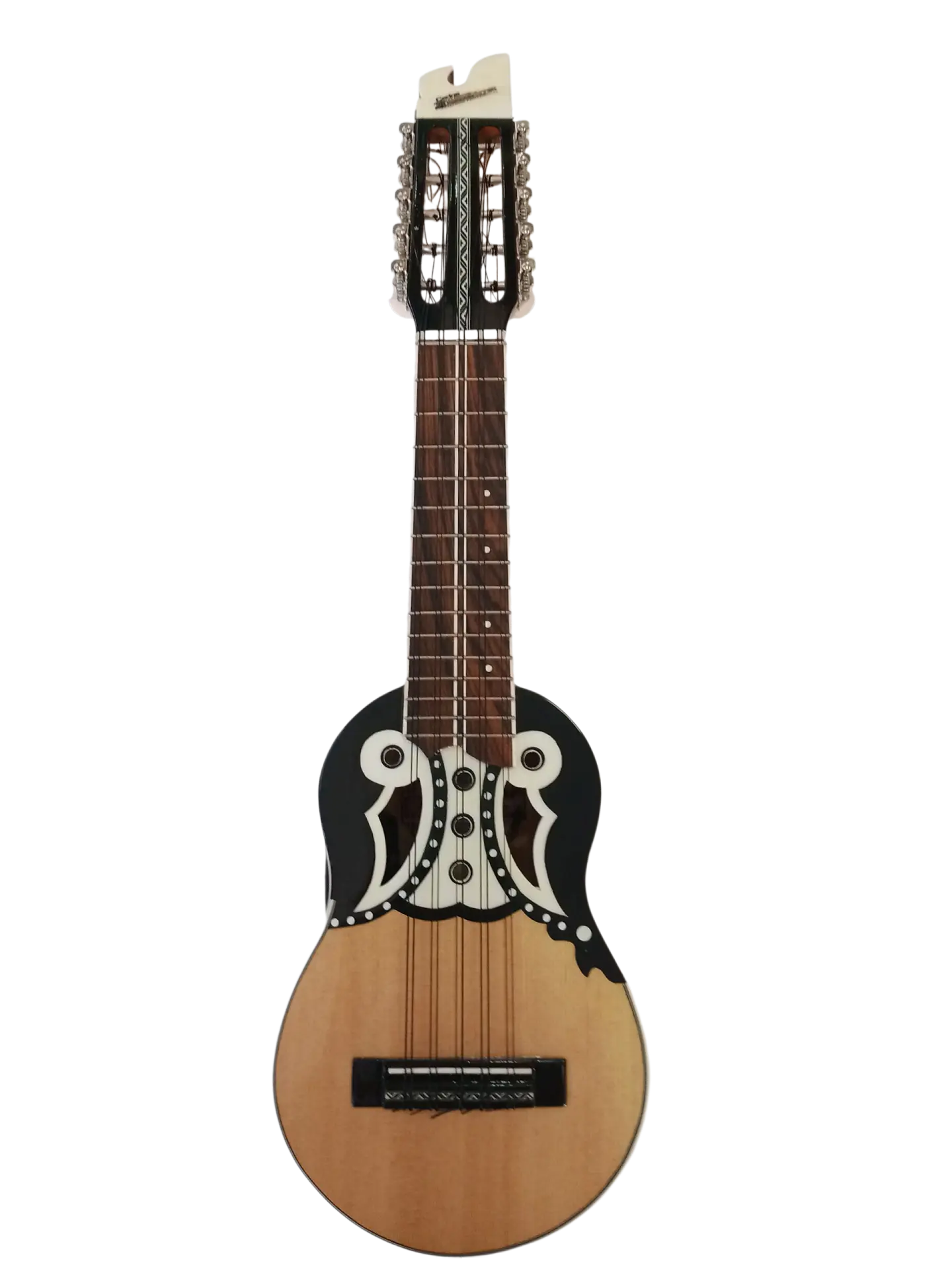 Charango Electroacústico boca mariposa Quispe Torres con funda 1