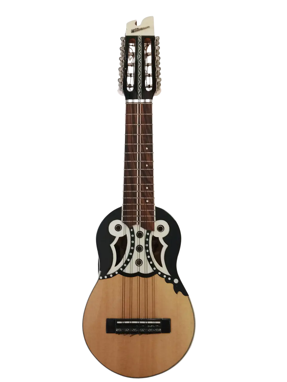 Charango Electroacústico boca mariposa Quispe Torres con funda 1