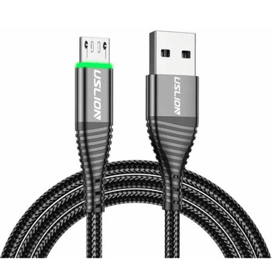 Cable Micro Usb Carga Rápida 1 Mts Negro Uslion - Image 1