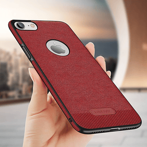 Carcasa para iPhone SE cuero PU cubierta suave Rojo