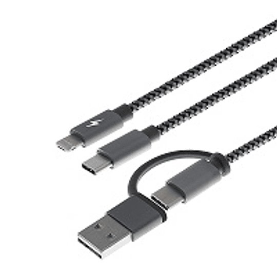 Xtech cable 5 en 1 MicroUSB USB a USBC Lightning