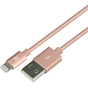 KlipX cable lightning tejido para Iphone 200Cm color Rose Gold 