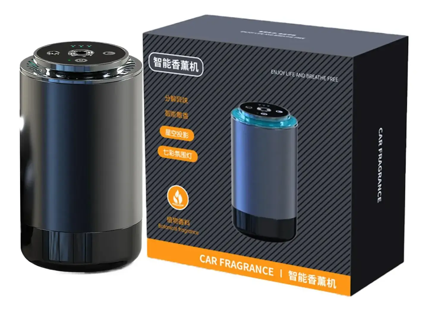 Humidificador y Difusor de Aromas Inteligente para Coche | Proyección de Estrellas, Luces LED y Diseño en Aluminio 1