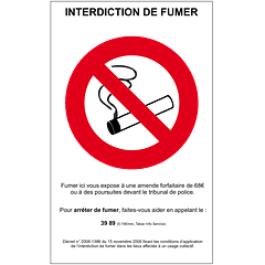 Interdiction de fumer réglementaire