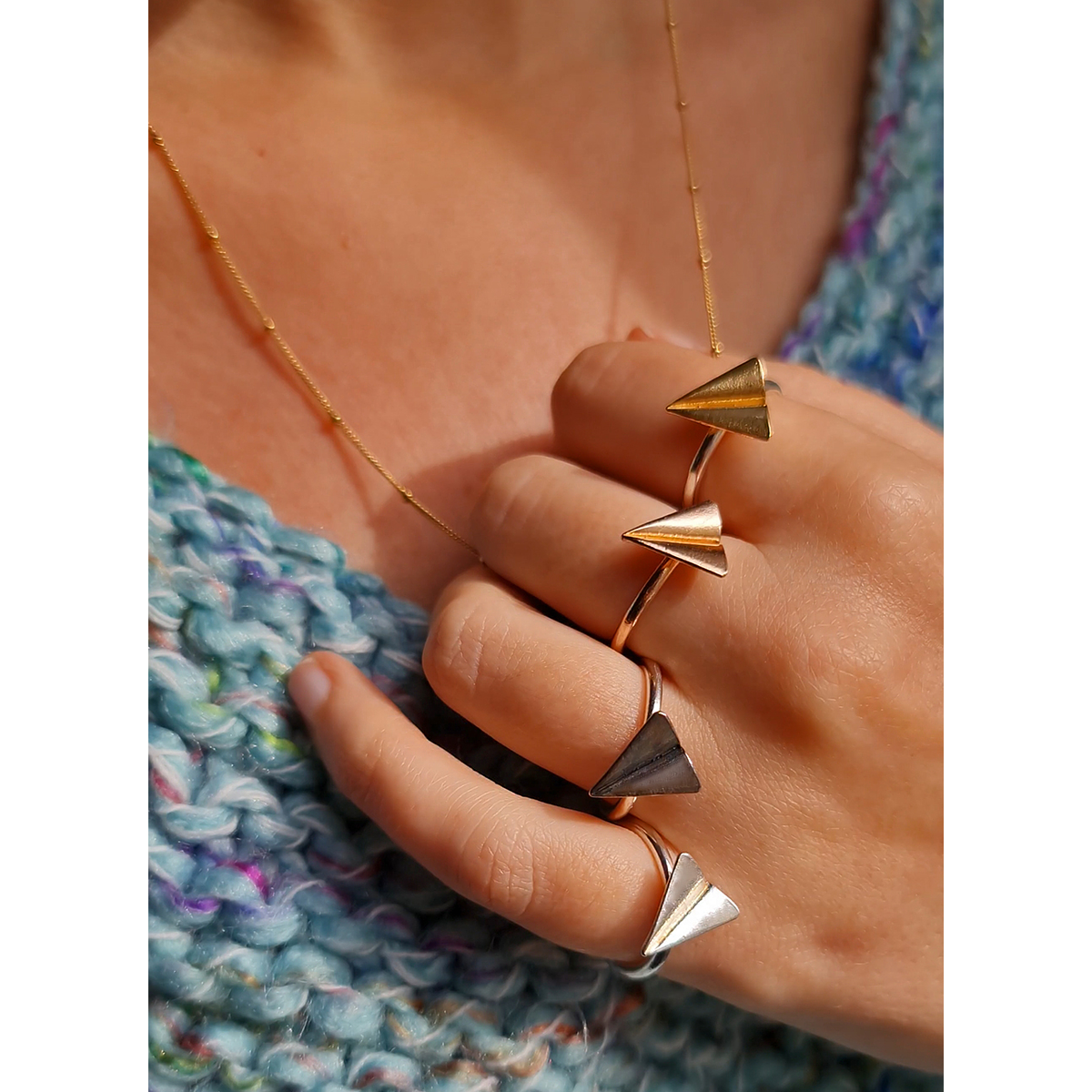 Simple Paper Airplane Jewelry Paper Plane Ring