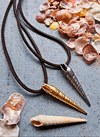 Conical Sea Whelk, Leather Necklace