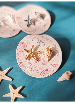 MIX & MATCH starfish + curly shell earrings 