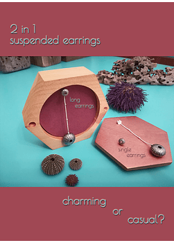 2 in 1 Suspended Sea Urchin Earrings