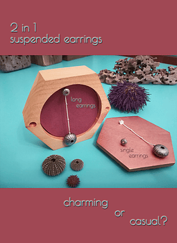 2 in 1 Suspended Sea Urchin Earrings