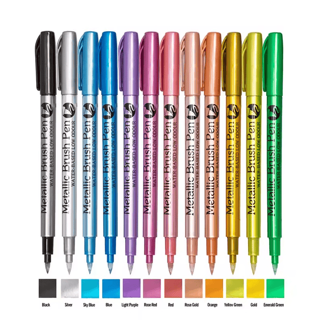 Brush Metallic Pen 12 colores 1